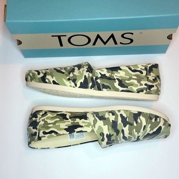 Toms Dirty Olive Camouflage Alpargata Slip-On 10 NWT - Picture 5 of 7